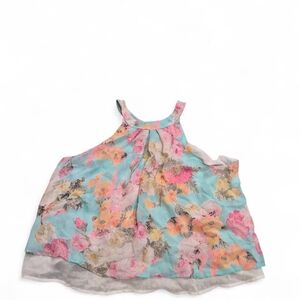 Lush Floral Open Back Tank Top Size Small